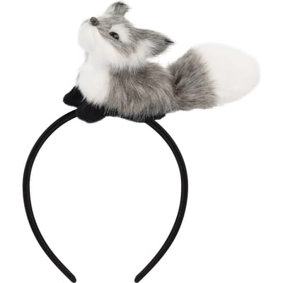 Bandeau Tête de Renard Chat Bandeau Animal pour Se Laver le Visage Fête Masquée Accessoires de Costume gray
