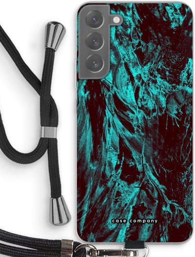 Case Company® - Hoesje met koord geschikt voor Samsung Galaxy S22 Plus hoesje met Koord - Ice Age - Telefoonhoesje met Zwart Koord - Bescherming aan alle Kanten en Over de Schermrand