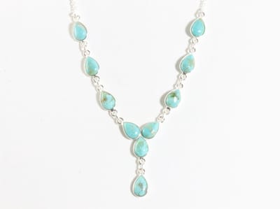 Zilveren ketting met Mohave turkoois