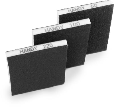 Schuurpapier Schuurspons 125 × 100 × 12 mm – Set Van 3 Stuks – Voor Randen, Hoeken En Gebogen Oppervlakken – Comfortabel En Veelzijdig Schuren [11190B]