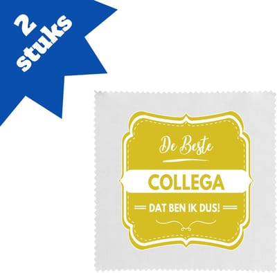 Akyol - de beste collega, dat ben ik dus brillendoekjes - Collega - iemand die een collega is - beste ooit - werk - collega - verjaardagscadeau - kado - gift - geschenk - afscheidscadeau - welkomscadeau - verrassing - 17,8 bij 17,8 cm - 2 stuks