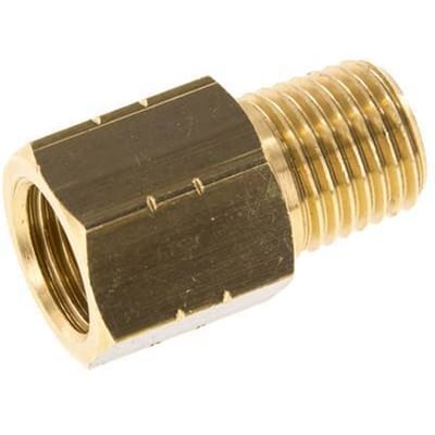 1/4'' NPT x G 1/4'' M/F Messing Verloopring 16 Bar - Hydrauliek