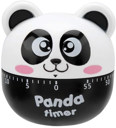 Dailygoody - Mechanische Elektrische Keuken Timer - Cartoon Panda Vorm - Tijdinstelling tot 55 minuten - Zwart - Dierlijke Herinnering - Ideaal voor K