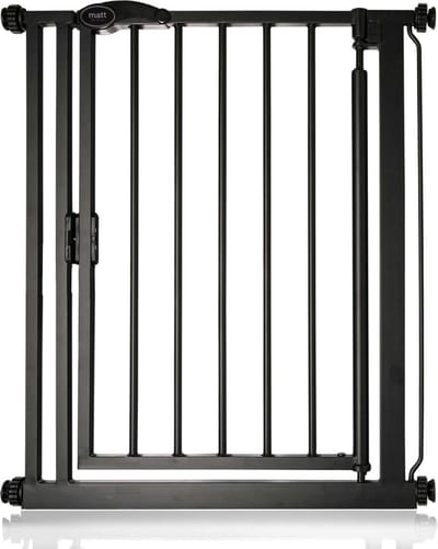 Safetots Self Closing Klemhek, Traphekje, 68,5cm - 75cm, Mat Zwart
