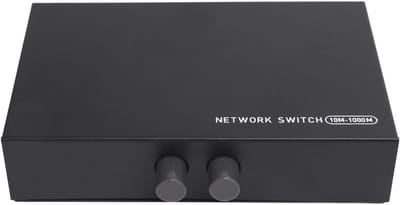 Netwerk Switch Splitter - RJ45 Selector Hub - Netwerk Apparaten Schakelen - Metalen Behuizing Duurzaam - 100 1000M - Zwart