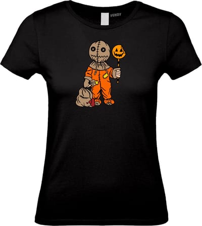 Dames t-shirt Halloween Manneke | Halloween Kostuum Volwassenen | Halloween | Foute Party | Zwart dames | maat XS