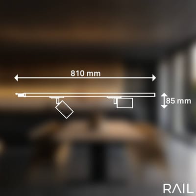 BRILONER Rail - Verlenging voor Railverlichting - uitbreidingsset - opbouwrail - 2x GU10 spots - draaibaar - 0.75 cm - zwart