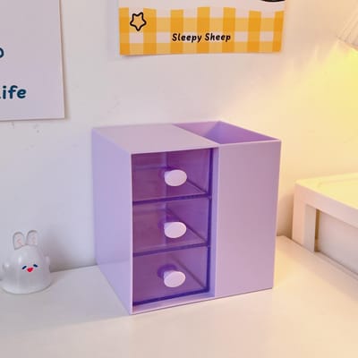 Leuke pennenhouder, organisator, dozen met lade, cosmetisch rek, Kawaii bureauaccessoires, meisjes kantoor, school, desktop briefpapier