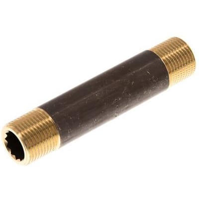 G 3/8'' Messing Dubbele Pijpnippel 16 Bar DIN 2982 - 80mm