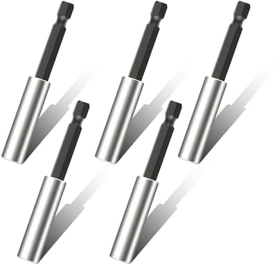 5 stuks bithouders - 60 mm magnetische uitbreidingssleutelhouder - magnetisch - 1/4 inch zeskantige bithouder - boorbitbevestiging - gereedschap accessoires