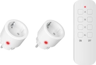 Calex Draadloze Schakelset - 2x Schakelaar stekker + Afstandsbediening - Draadloze Bediening voor Binnen - 2300W - Kerstverlichting
