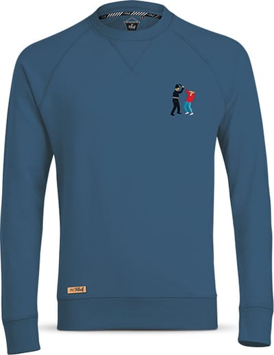 FC Kluif 'Bobby Hooligan' sweater blauw - Maat S / Small - Heren lifestyle trui - Katoen