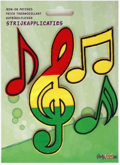 Applicaties 4 stuks op kaart Limburg muzieksleutel en noten