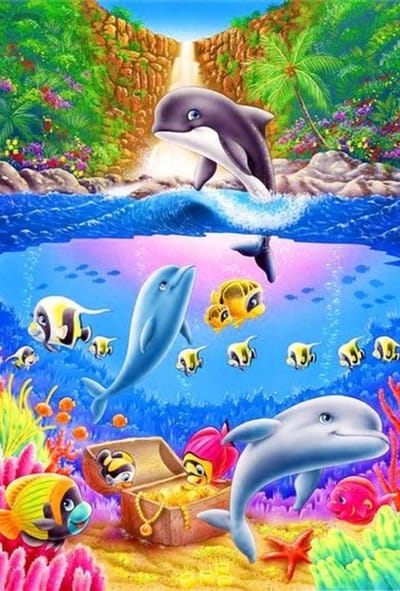 Diamond Painting Set 30x40cm - Sea - GD75472 - Full size ronde steentjes - Gratis verzonden