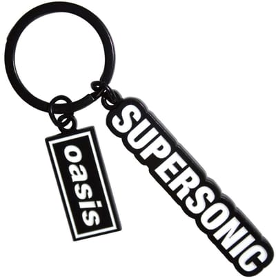 Oasis - Supersonic Decca Logo Charm Sleutelhanger - Wit/Zwart