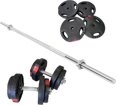 Gorilla Sports Halterset 60 kg - Gripper Kunststof - Halter met Gewichten - 30 mm
