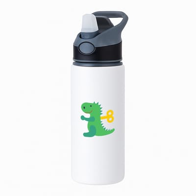 Hacebo® - Dino waterfles met rietje zwart - Dinosaurus - Liefhebbers van dino's - T - rex - speelgoed - dieren - water fles - 650ML