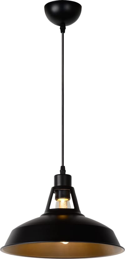 Lucide BRASSY-BIS - Hanglamp - Ø 31 cm - 1xE27 - Zwart