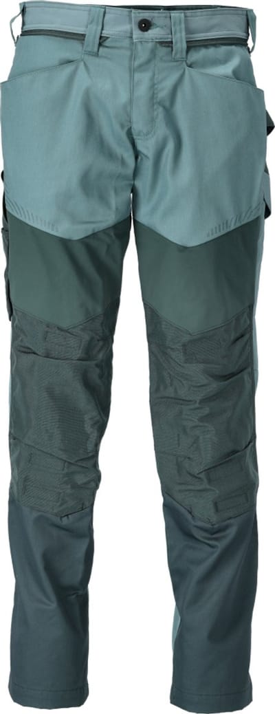 Mascot Customized Broek met kniezakken 22479-230 - lichtbosgroen/bosgroen - C44 - 76