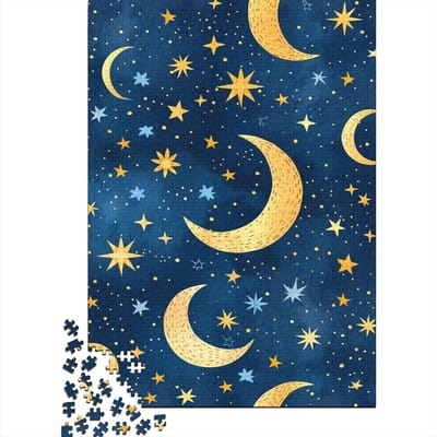 Legpuzzel Maan en Sterren - Puzzel 1000 stukjes - Ontspanning thuis - Met bonus poster - 75x50 cm - Stijl 2