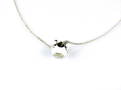 model Giada ketting in zilver met hanger bol witte email