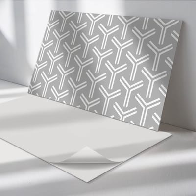 Wallfluent Vinyl Wandpaneel - Geometrisch pijlpatroon PVC Muurpaneel - 100 cm x 50 cm - Grijs PVC wandpaneel - 1 stuk - Rechthoekig Wandbekleding Vinyl - Patroon Wandpaneel - Zelfklevende Wandbekleding - Wandpaneel Keuken en Badkamer