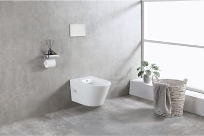 Wiesbaden Vesta Wandcloset Rimless met Bidetkraan - Warm/Koud Water - Mat Wit