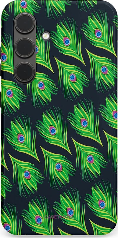 Casetastic Hoesje Geschikt voor Samsung S24 - Stijlvolle Beschermende Duo-layer Case - Veren van verleiding