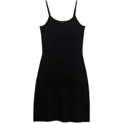 Superdry Mini Jersey Cami Mouwloze Jurk Zwart 2XS Vrouw