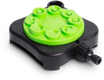 8-In-1 Tuinsproeier Met Grondpin – Tuin Irrigatie & Bewateringssysteem – Verstelbare Sproeikop Met 8 Sproeistanden – Gazon- En Plantensproeier Voor 1/2 En 3/4 Inch Tuinslang – Tuinbewatering Accessoire - 1 Stuks [11673]