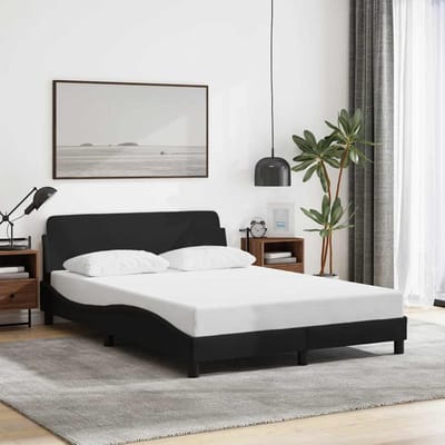 vidaXL - Bedframe - "Dover" - stof - zwart - 140x190 - cm