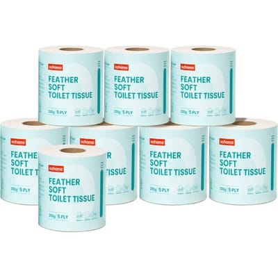 ochama Vederzacht Toiletpapier, 5-Laags, 200 g, 8 Rollen, FSC-gecertificeerd, Dik Toiletpapier met Kern, Kleinverpakking