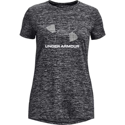 Under Armour Meisjes T-shirt met ronde hals, normale pasvorm (Zwart)