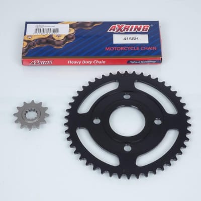 Kit chaîne Axring pour Moto MBK 50 X-Power 1997 à 1999 12X46 pas 415 Neuf
