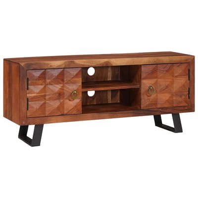 vidaXL - TV - Kast - Honingbruin - 112 - x - 30 - x - 48 - cm - Massief - acaciahout
