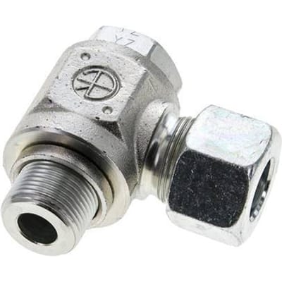16S & M22x1.5 Verzinkt Stalen Swivel Joint Snijringkoppeling Buitendraad 400bar Draaibaar ISO 8434-1