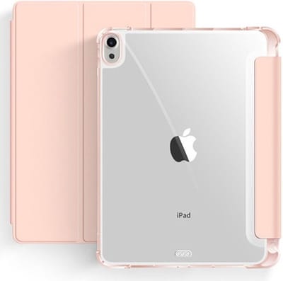 Mobiq Tablet Hoes - geschikt voor iPad Air 13 inch (2024) M2 - Clear Back Trifold Bookcase Hoesje