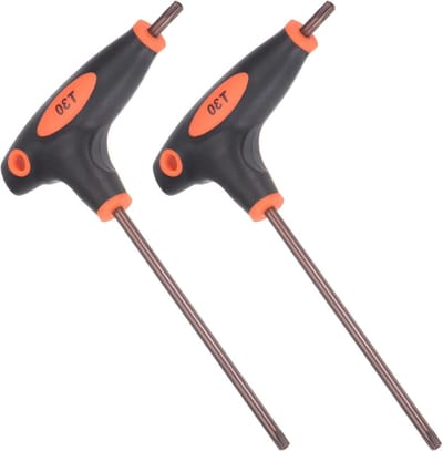 Anti Tamper Proof Torx Sleutel T-handgreep Dubbelzijdige Steeksleutel, S2 Staal, 2 Stuks voor Veiligheid en Precisie