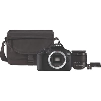 Canon EOS 2000D - Spiegelreflexcamera kit - + 18-55mm f/3.5-5.6 DC-lens, Cameratas & Geheugenkaart