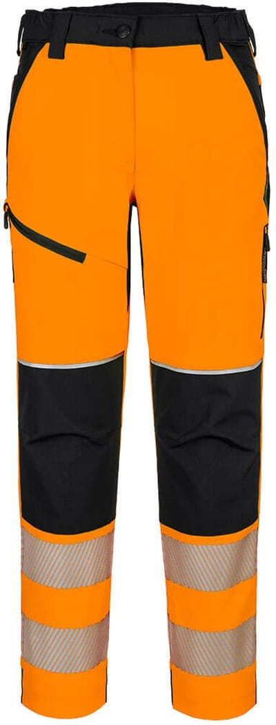 Portwest PW3 Hi-Vis Stretch Broek voor Dames T141 - Oranje/Zwart - L