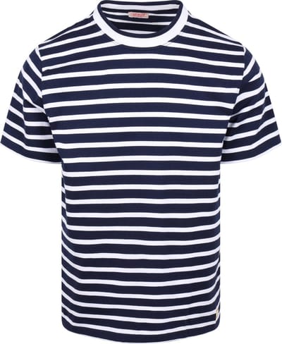 Armor-Lux T-Shirt Hèritage Strepen Donkerblauw (navy) - Maat M - Heren - Casual T-shirts