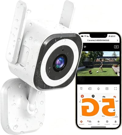 Bewakingscamera Binnen Buiten - Wifi Camera Babyfoon - Huis Beveiligen - 5G Wifi Connectie - 2K Resolutie - Wit