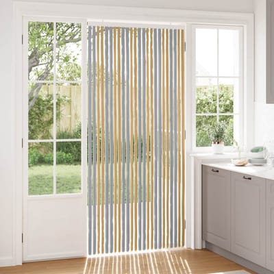 vidaXL - Insecten - Gordijn - Chenille - Grijs - en - Beige - 100 - x - 220 - cm - 100% - PP