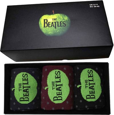 The Beatles - Apple & Spots Sokken - Set van 3 - EU 39-45 - Zwart