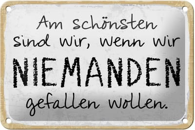 Blechschild Spruch 12x18 cm Am schönsten sind wir wenn wir Deko Schild