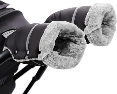 Warmtegevende babyhandschoenen voor in de kinderwagen - Waterdichte winterpram wanten met konijnenbont en vorstbescherming