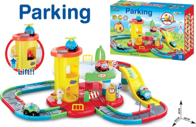 Speelgoed jongens 3 jaar Autobaan speelgoed Autogarage Speelgoed garage -Speelset Incl. 3 auto's & 1 auto op batterijen