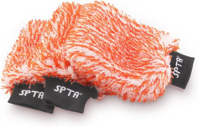 Microvezel Washandschoen - Oranje, Superzacht en Absorberend voor Auto- en Huishoudelijke Schoonmaak