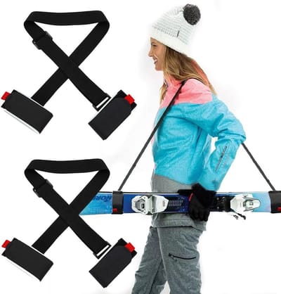 Verstelbare Drager voor Ski's en Skistokken - Draagriem voor Handig Transport