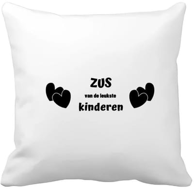 Akyol - zus van de leukste kinderen Kussen hoes - Zus - de leukste zus - verjaardag - cadeautje voor zus - kado - geschenk - 40 bij 40 cm